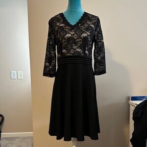 Chic Black Lace Long Sleeve Dress